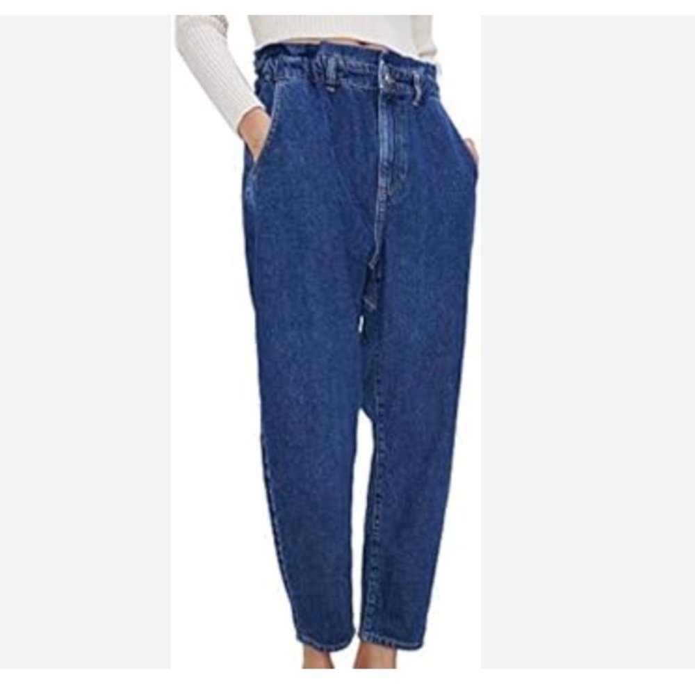 ZARA paper waist jeans